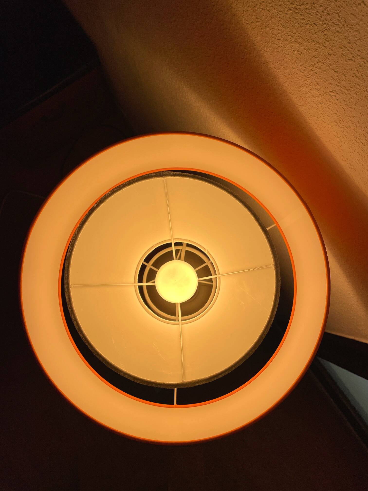 Intense orange furniture lamp Lamp'cône