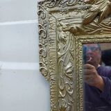 19th century wood and gilded stucco mirror