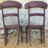 A series of 4 mahogany chairs with 19th th eme leather patties in good condition