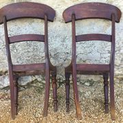 A series of 4 mahogany chairs with 19th th eme leather patties in good condition