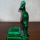 Saint Clement earthenware ashtray representing 1 doe signed Green