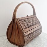 60s wicker basket handbag