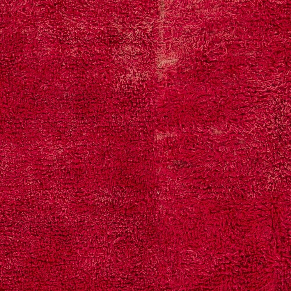 Solid Red Vintage Hand-Knotted Turkish Tulu Rug, 100% Wool