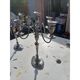 Pair of silver-plated metal candlesticks