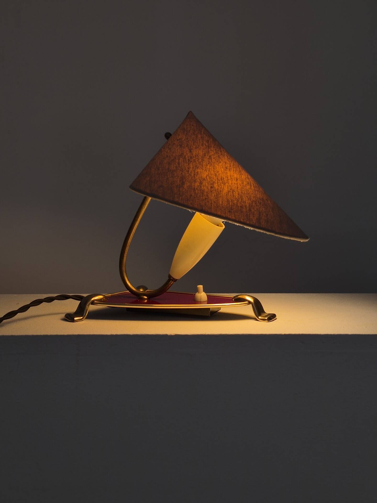 Pair of vintage brass wall or table lamps from the 1950s.