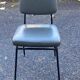 Vintage steel and dark green leather chair from the 60s