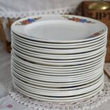 6 Royal Sphinx Maastricht earthenware dessert plates made in Holland earthenware polychrome floral pattern