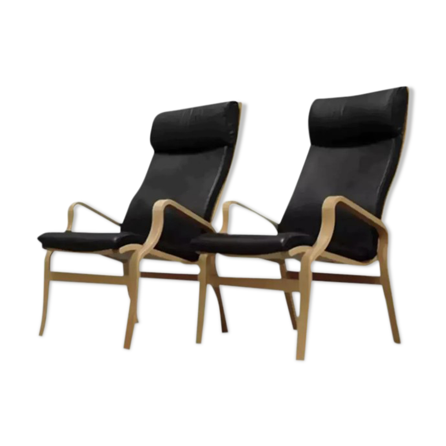 Pair of leather armchairs 1970