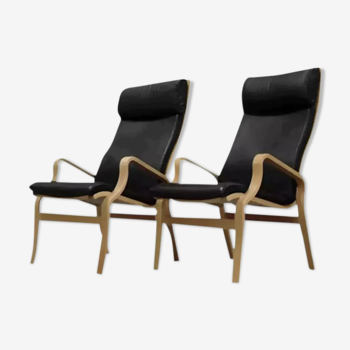 Pair of leather armchairs 1970