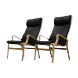 Pair of leather armchairs 1970