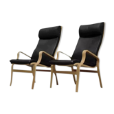 Pair of leather armchairs 1970