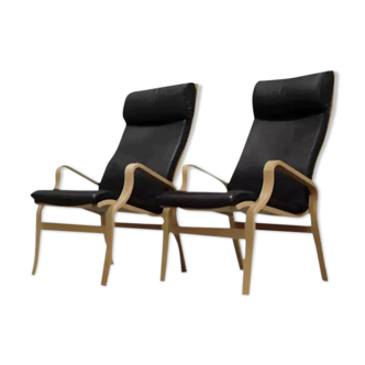 Pair of leather armchairs 1970