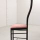 Giorgetti Italian Design High Back Dining Chairs with Pink Upholstery 1980s