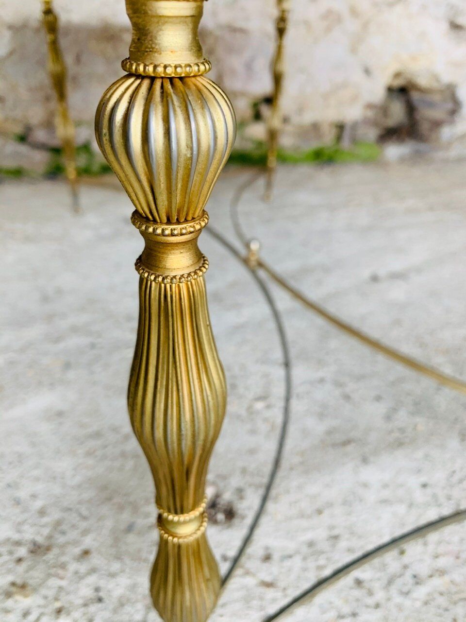 Coffee table in green marble and brass circa 50/60