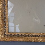 Old frame circa 1900, wood - gilded stucco with leaf - black laqué 53x45 cm leaf 42.5x35 cm SB