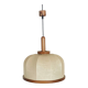 Vintage leather and rattan pendant light