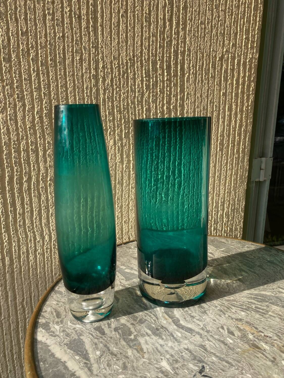 Pair of vases by Roland Posch for Graal glas series Las palmas 60s