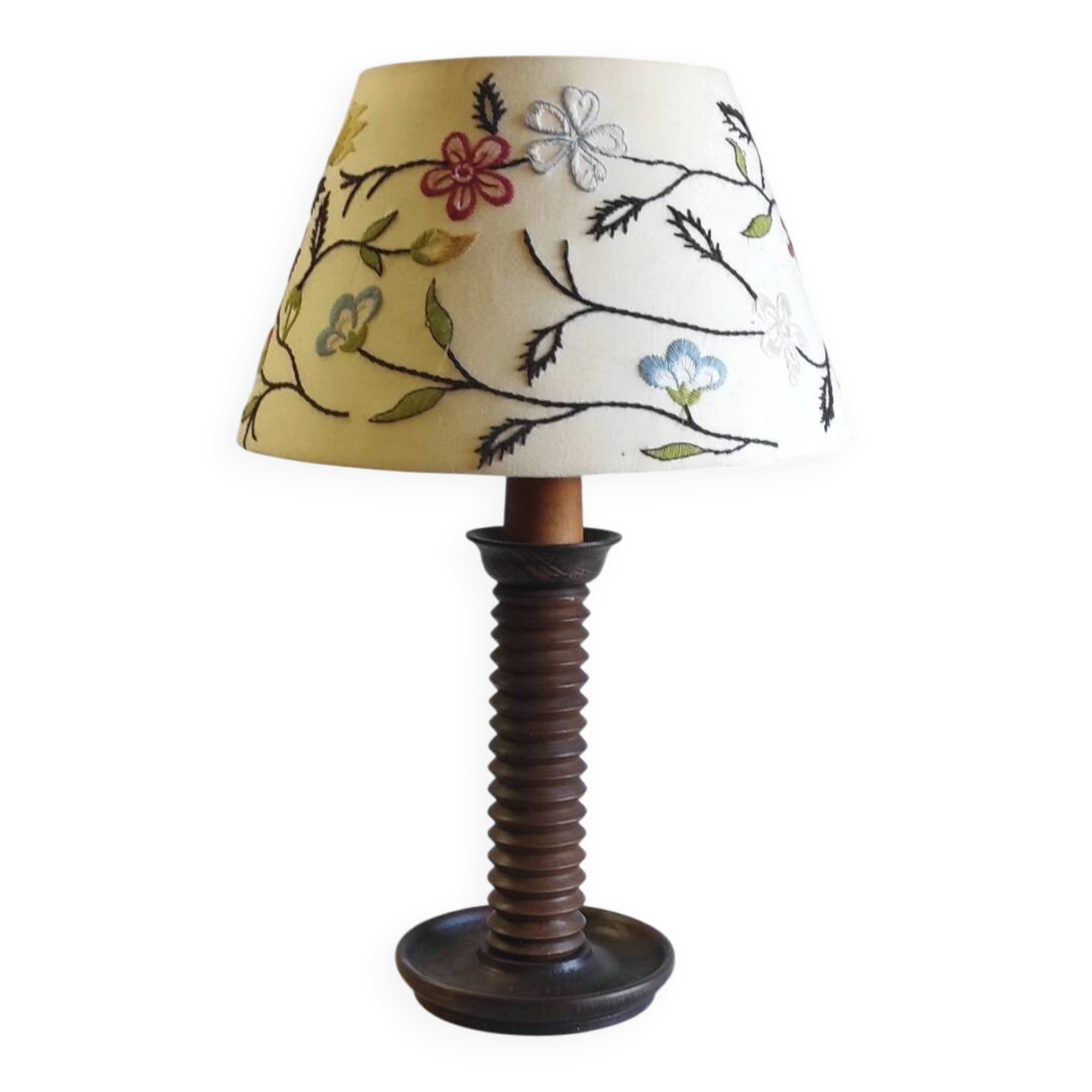 Table lamp made of turned solid wood - 1960s/70s