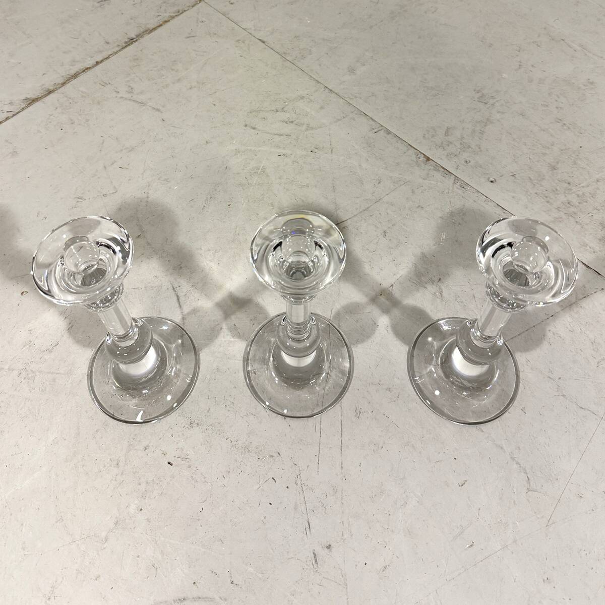 Val St Lambert crystal candle holders Belgium 1990’s