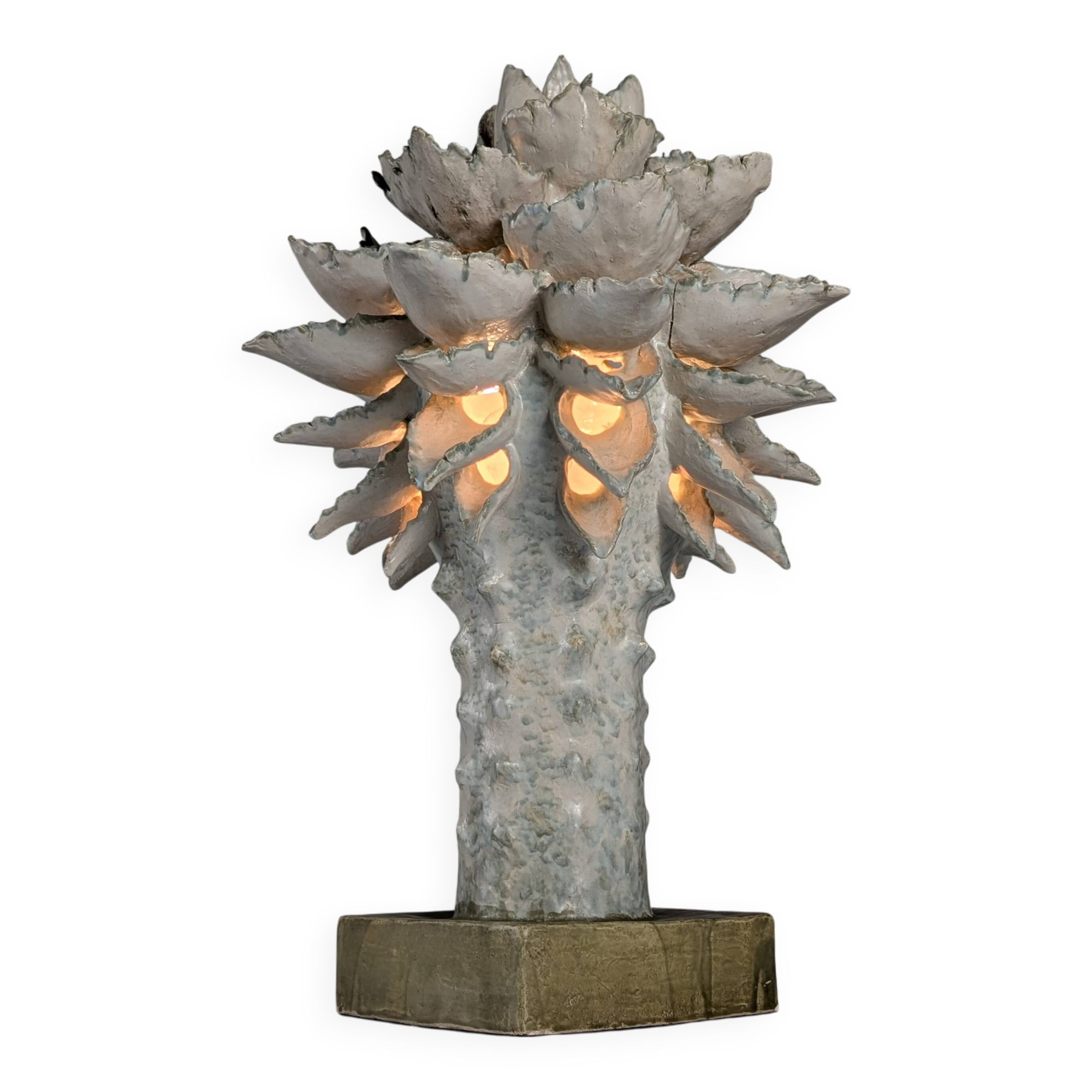 Glazed Ceramic Light Sculpture by Birthe Aksby, Denmark, 1970s