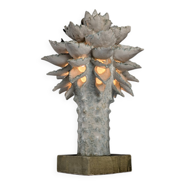 Sculpture lumineuse en céramique émaillée de Birthe Aksby, Danemark, années 1970