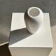 Oblong white vase H:20cm