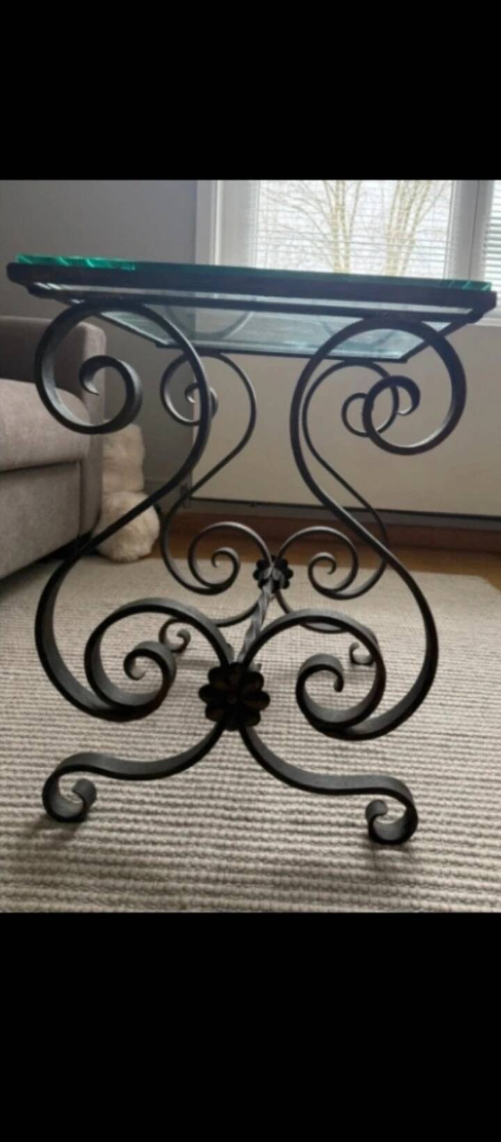 Beautiful wrought iron side table.
