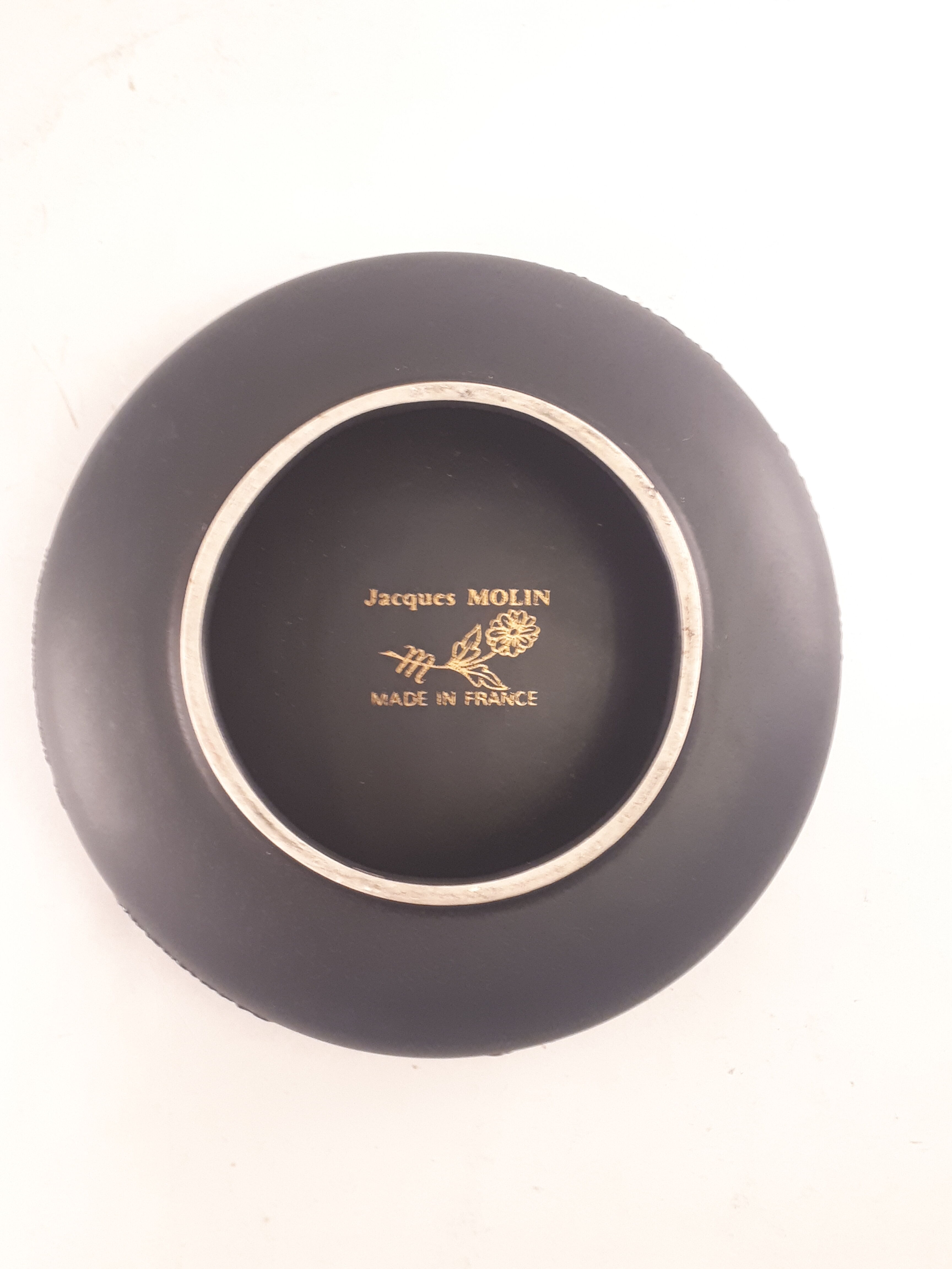 vintage black ceramic pocket cup 1980 Jacques Molin