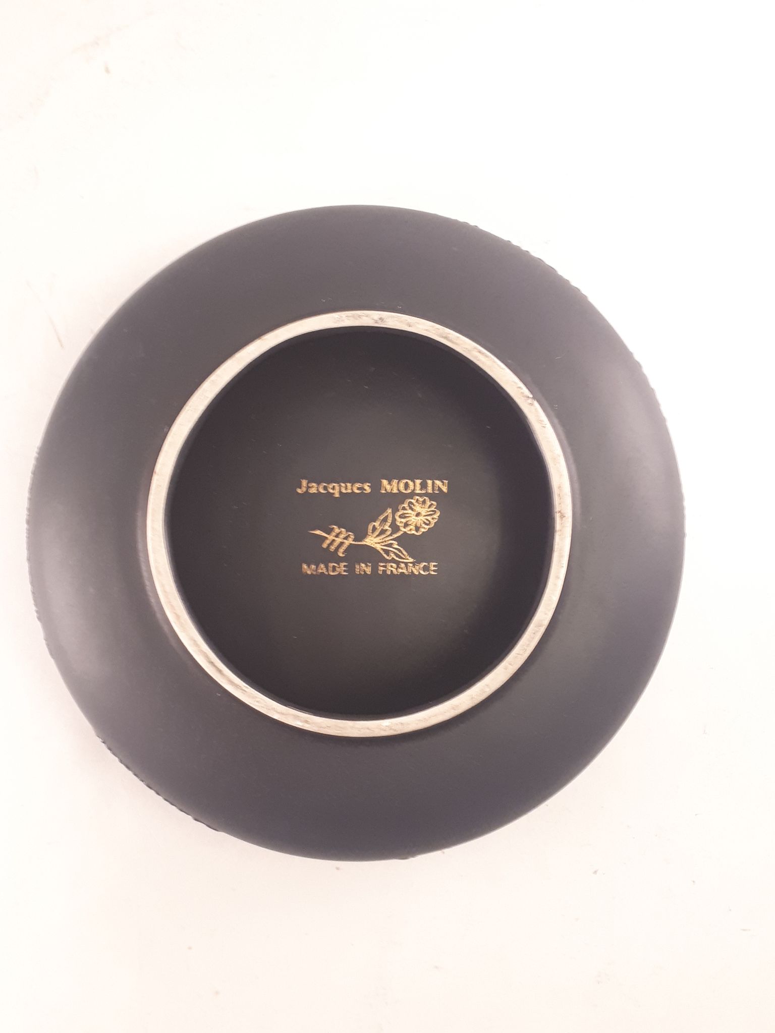 vintage black ceramic pocket cup 1980 Jacques Molin
