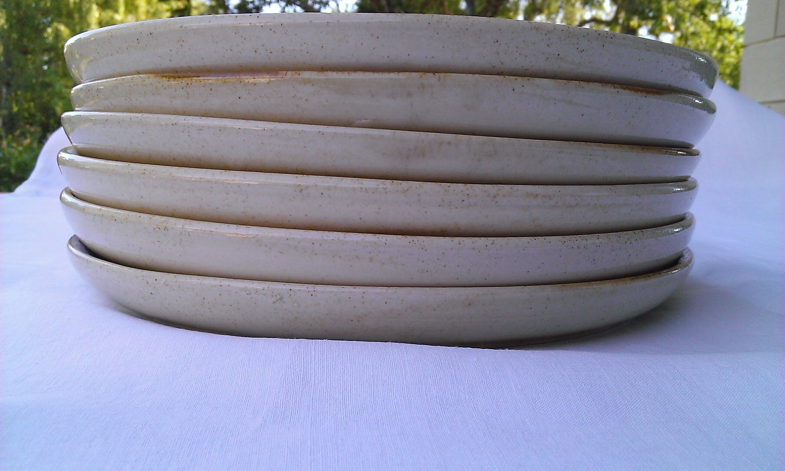 6 honey sandstone plates speckled