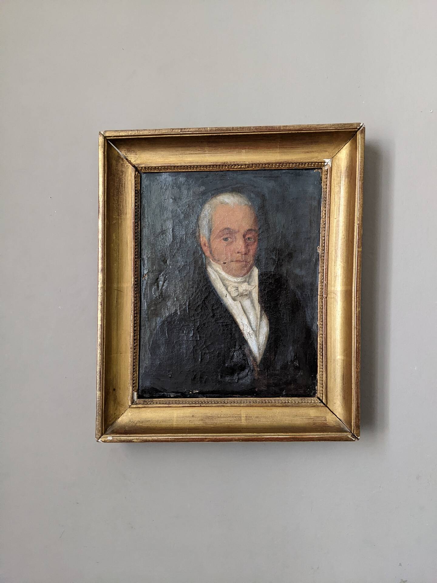 Old portrait oil on canvas country decoration