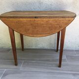 Round table at 2 vintage wood rabats