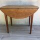 Table ronde à 2 rabats en bois vintage