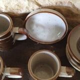 5 tasses à café en grès vintage