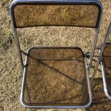 Lot 5 folding chairs in brown plexiglass 70s