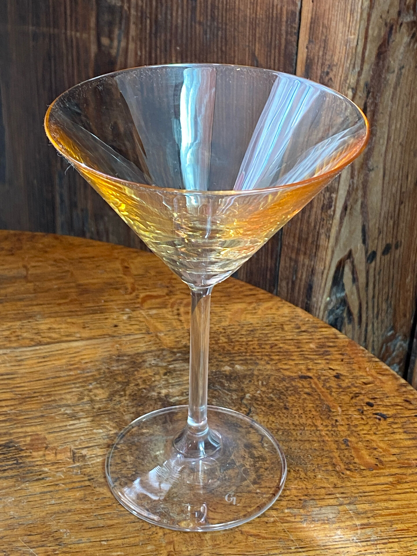 Cocktail glasses in glass