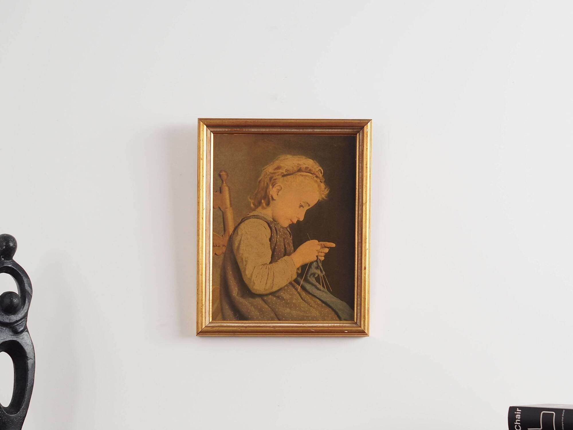 Painting „The Portrait of the Girl”, Scandinavian design, 19th century, by Albert Anker
