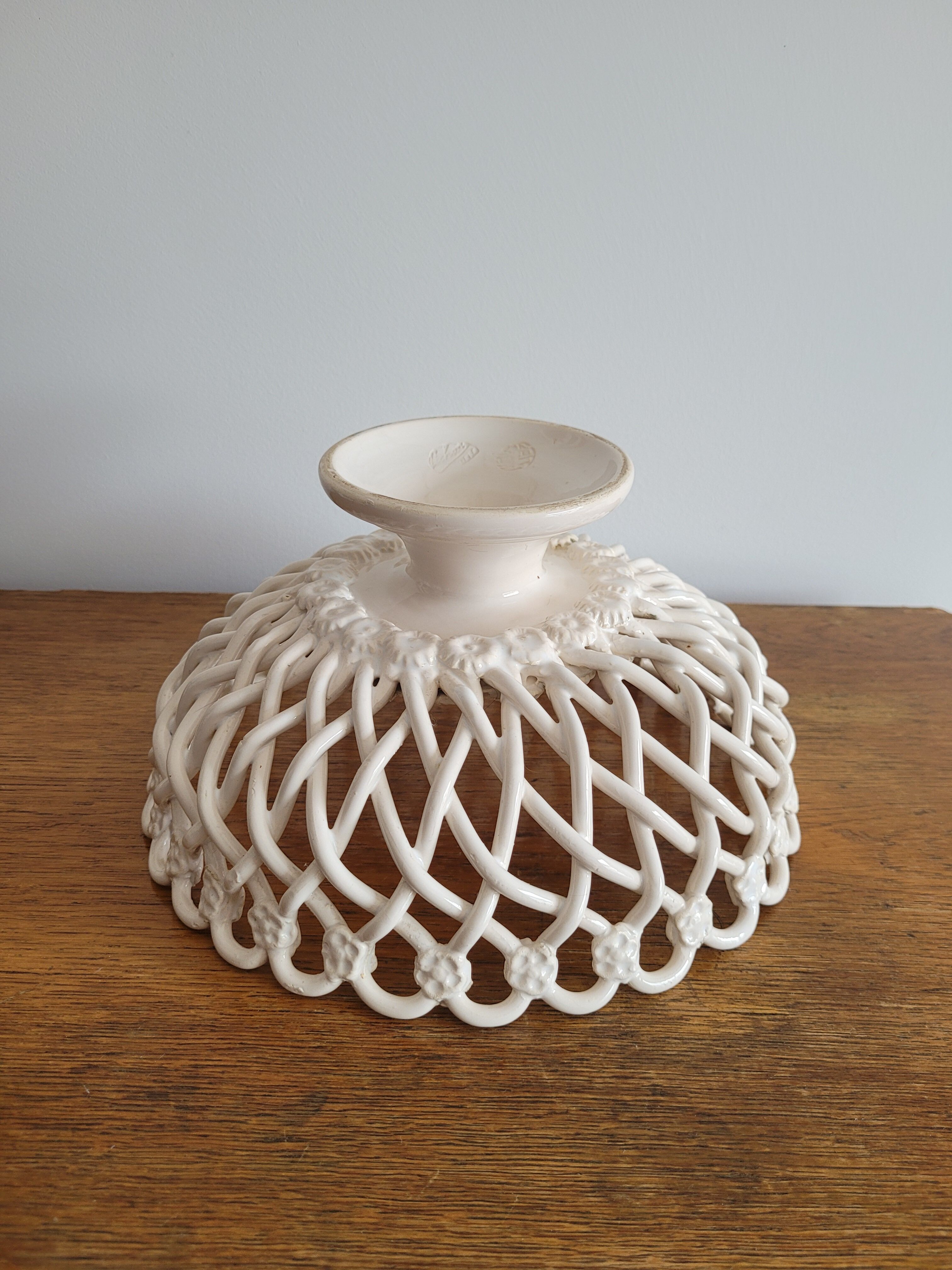 Braided ceramic basket, handmade Pichon Uzès