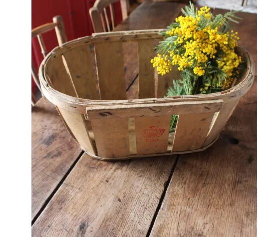 Wooden crate with slats strapping Stamp Mussy red Storage