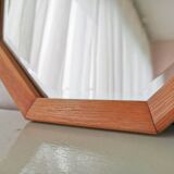 Vintage wooden mirror with cut glass, 80s (54 x 54 cm)