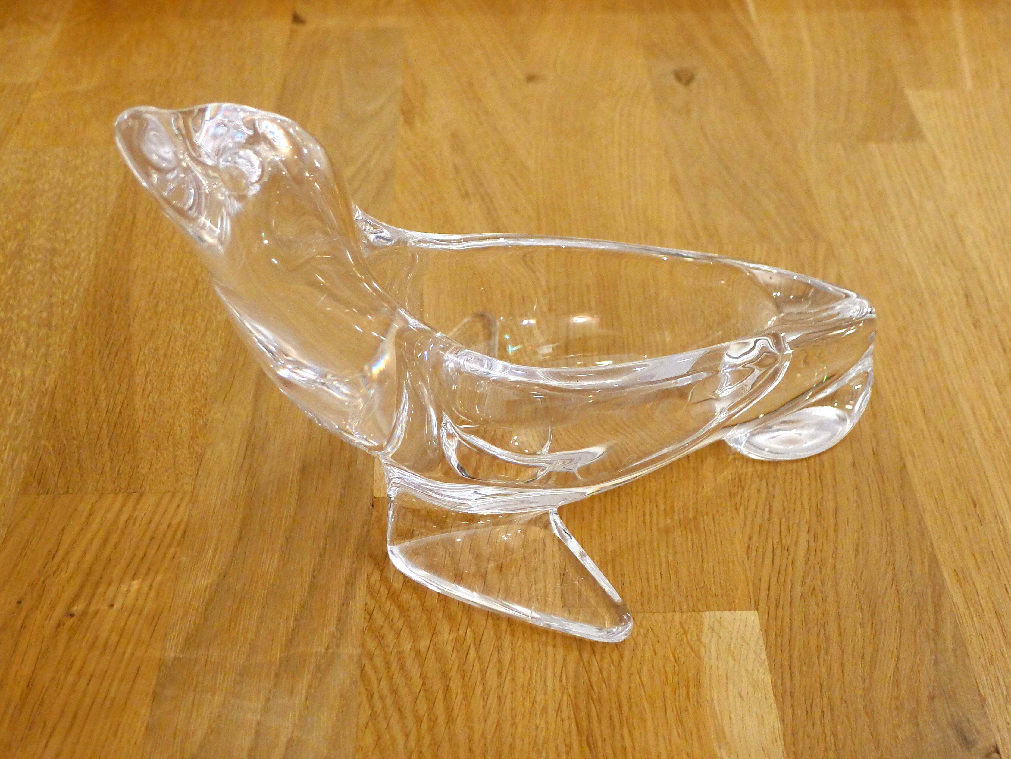 Sèvres crystal sea lion ashtray