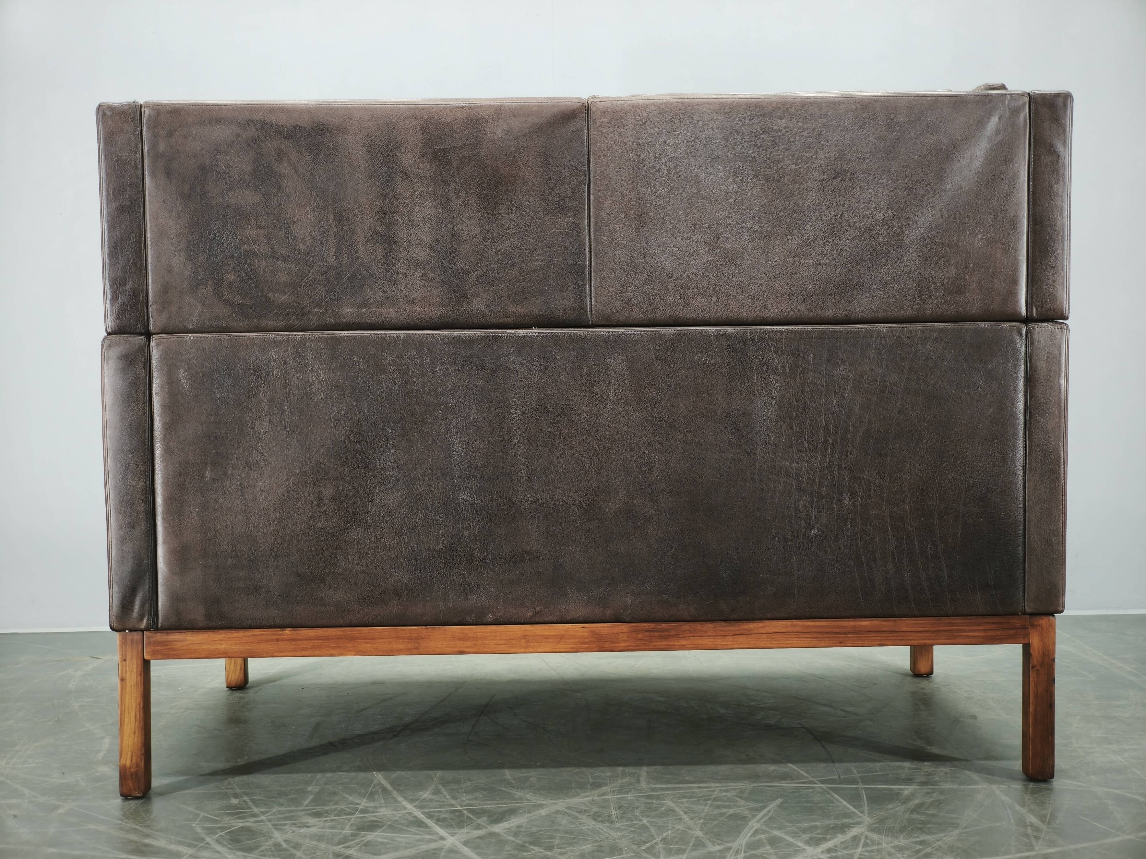 JK 922 Wagon Leather Sofa by Jørgen Kastholm, Denmark, 1960s