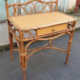 Bamboo and rattan side table, 1950s-1960s