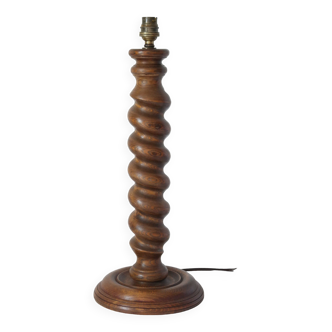 Vintage twisted turned wooden lamp base