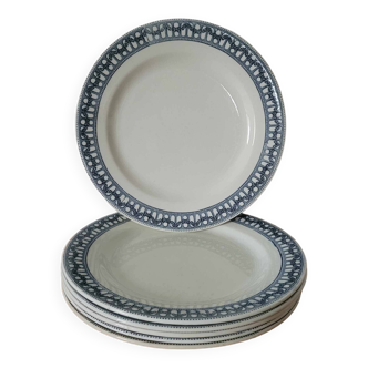 Set of 6 Terre de Fer plates from Sermaize