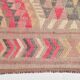 Pink & Navy Blue. Turkish Runner Rug, 90x350Cm