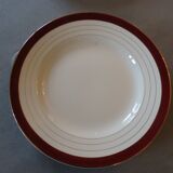 Round serving platter in opaque porcelain, digoin sarreguemines pasteur