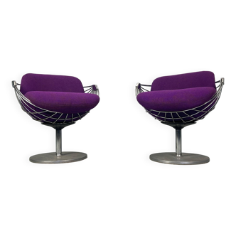 Ensemble de 2 chaises longues originales « Atomic » Ball Wire de Rudi Verelst, 1971