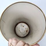 Porte-parapluie en métal verni beige et laiton Attr. à Fornasetti