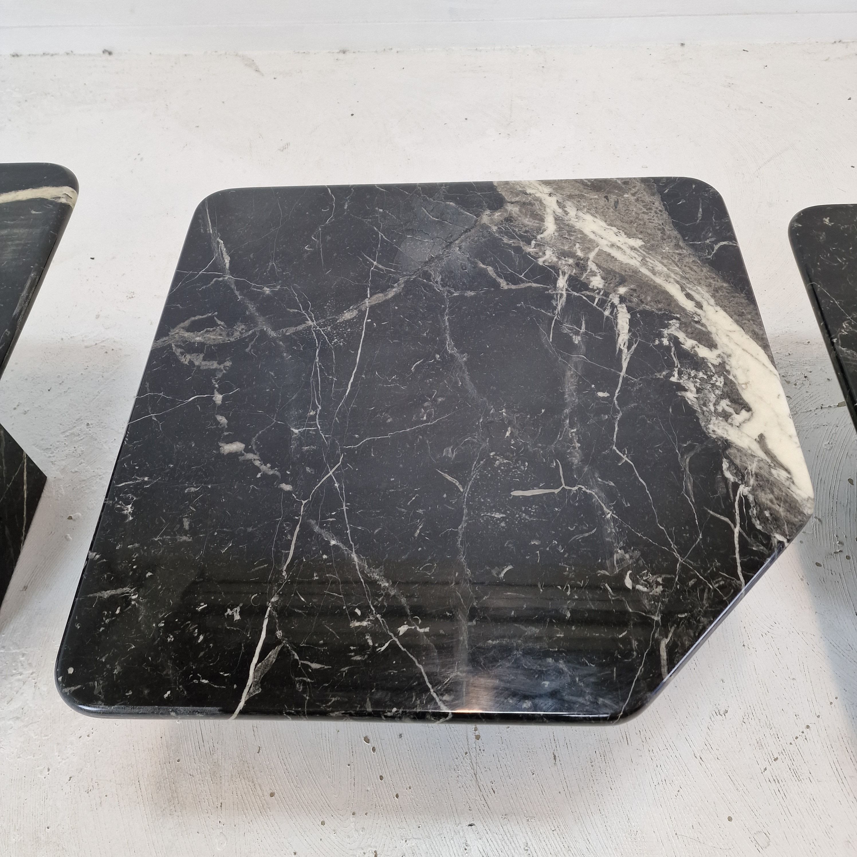 Set of 3 Italian Marble Coffee or Side Tables, 1970s